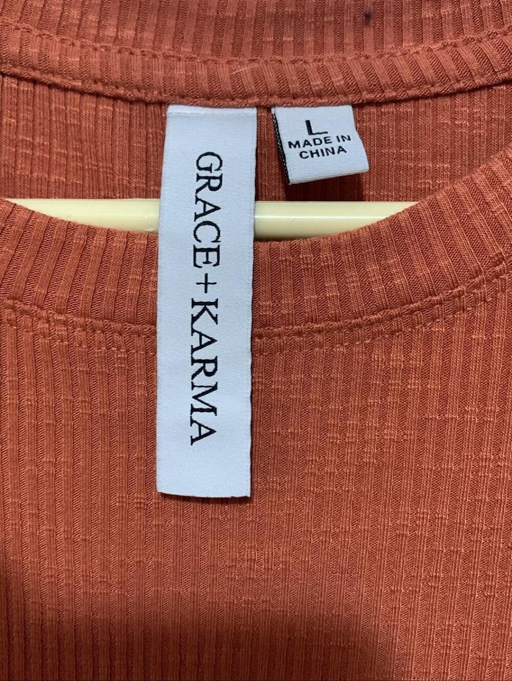 Ribbed Ruffle Sleeve Tank Top in Rust - Women - Picture 2 of 4